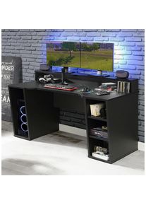 Mid.you Gaming-Tisch , Schwarz , Metall, Kunststoff, Holzwerkstoff , rechteckig , 72x91x160 cm , B&uuml;rom&ouml;bel, Schreibtische, Computertische