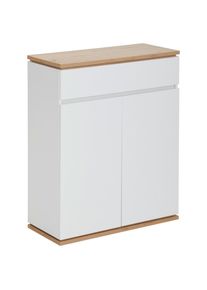 Xora Schuhschrank , Weiss, Eiche Artisan , Holzwerkstoff , 3 F&auml;cher , 1 Schublade(n) Schubladen , 85x106x38 cm , Typenauswahl, Beim&ouml;bel erh&auml;ltlich, stehend , Garderobe, Schuhaufbewahrung, Schuhschr&auml;nke