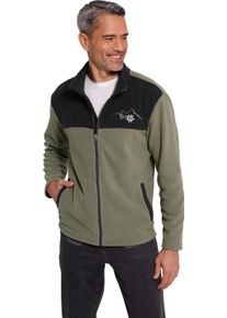 Herren Fleecejacke mit Edelweiss-Stickerei schwarz-khaki