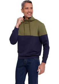 Herren Sweatshirt mit &uuml;berlappendem Stehkragen oliv-marine