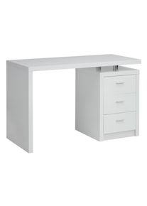 Mid.you Schreibtisch , Weiss Hochglanz , Holzwerkstoff , 3 Schublade(n) Schubladen , rechteckig , eckig , 55x75x120 cm , Stauraum , B&uuml;rom&ouml;bel, Schreibtische, B&uuml;rotische