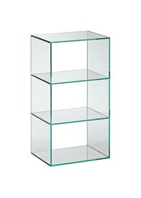 Xora Regal , Transparent , Glas , 2 F&auml;cher , 40x75x30 cm , In verschiedenen Gr&ouml;ssen erh&auml;ltlich , Wohnzimmer, Regale, B&uuml;cherregale