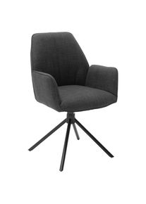 CARRYHOME Armlehnstuhl , Anthrazit , Textil , Stativgestell , 59x87x61 cm , Stoffauswahl, Typenauswahl , Esszimmer, St&uuml;hle, Polsterst&uuml;hle