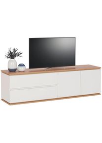 Xora Lowboard , Weiss, Eiche Artisan , Holzwerkstoff , 1 F&auml;cher , 2 Schublade(n) Schubladen , 184x54x42 cm , Typenauswahl, Beim&ouml;bel erh&auml;ltlich, stehend , Wohnzimmer, TV M&ouml;bel, Lowboards, Lowboards stehend