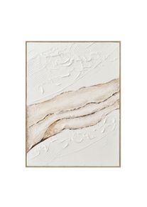 Monee &Ouml;lgem&auml;lde , Weiss , Holz, Textil , Tanne , vollmassiv , rechteckig , 90x120 cm , handgemalt, einfache und schnelle Anbringung, gerahmt , Bilder & Rahmen, Bilder, &Ouml;lbilder