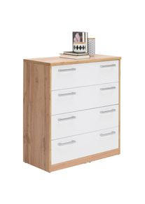 Xora Kommode , Weiss, Eiche Wotan , Kunststoff , 4 Schublade(n) Schubladen , 72x84x36 cm , Beim&ouml;bel erh&auml;ltlich , Kleinm&ouml;bel, Kommoden, Kommoden