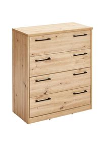 Xora Kommode , Eiche Artisan , Kunststoff , 4 Schublade(n) Schubladen , 72x84x36 cm , Typenauswahl , Kleinm&ouml;bel, Kommoden, Kommoden