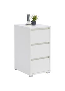 CARRYHOME Nachttisch , Weiss , Kunststoff , 3 Schublade(n) Schubladen , 40x79x48 cm , Schlafzimmer, Nachttische
