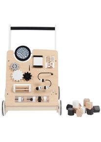 My Baby Lou Lauflernwagen , Grau, Naturfarben, Schwarz, Weiss , Holz, Holzwerkstoff , Birke , massiv, Sperrholz , 42.1x54.3x35.9 cm , EN 71 , Spieltisch ohne Musik , Spielzeug, Babyspielzeug, Lauflernwagen