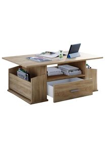 Mid.you Couchtisch , Eichefarben , Holzwerkstoff , 1 Schublade(n) Schubladen , rechteckig , Wange , 52x44x110 cm , offenes Fach , Wohnzimmer, Wohnzimmertische, Couchtische, Couchtische eckig