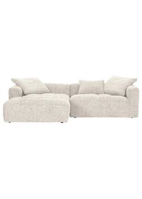 CARRYHOME Ecksofa , Creme, Beige , Textil , F&uuml;llung: Schaumstoffflocken,Schaumstoffflocken , Ottomane links, L-Form , 276x170 cm , Stoffauswahl, seitenverkehrt erh&auml;ltlich, R&uuml;cken echt , Wohnzimmer, Sofas & Couches, Wohnlandschaften, Ecksofas