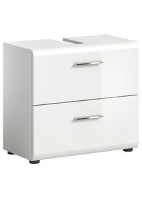 Mid.you Waschbeckenunterschrank , Weiss Hochglanz , Kunststoff , 2 Schublade(n) Schubladen , 60x55x30 cm , stehend , Badezimmer, Badezimmerschr&auml;nke, Waschbeckenunterschr&auml;nke