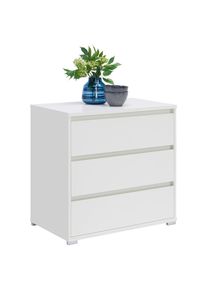 CARRYHOME Kommode , Weiss , Kunststoff , 3 Schublade(n) Schubladen , 80x79x48 cm , stehend, in verschiedenen Holzdekoren erh&auml;ltlich , Kleinm&ouml;bel, Kommoden, Kommoden