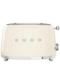 Smeg Toaster , Creme , Metall , 31x20x20 cm , Kr&uuml;melschublade, Auftaufunktion, Aufw&auml;rmfunktion, automatischer Auswurf nach R&ouml;stende, automatische Zentrierung der Toastscheibe, Bagel-Funktion , K&uuml;chenger&auml;te, Toaster