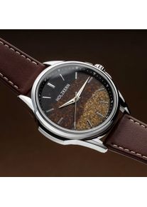 Holzkern; Holzuhr Barista ́s Temptation (Kaffee/Silber), Herren, Naturholz