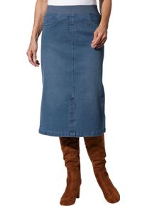 Damen Jeansrock mit geripptem Dehnbund blue-bleached