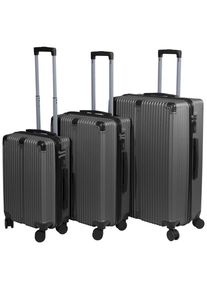 Novel Reisekofferset , Dunkelgrau , Metall, Kunststoff, Textil , 3-teilig , h&ouml;henverstellbarer Teleskopgriff, 360&deg;-Rollensystem, TSA-Schloss, Tragehenkel, Netzfach , Freizeit & Co, Reisekoffer & Taschen
