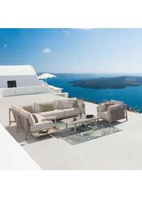 Dieter Knoll Collection Dieter Knoll Loungegarnitur , Taupe, Eschefarben, Sandfarben , Holz, Textil , Esche , massiv , F&uuml;llung: Polyurethan (PUR),Schaumstoffflocken,Silikon , Eckteil, L-Form , 308x264 cm , Reach, Oeko-Tex&reg; Standard 100 , Gartenm&ouml;bel, Loungem&ouml;bel, Lounge-Serien