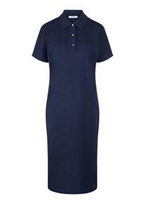 Peter Hahn - Polo-Strickkleid, blau, Gr. 48, Baumwolle