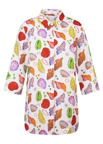 Emilia Lay - Long-Bluse mit 3/4-Arm, weiss, Gr. 54, Leinen