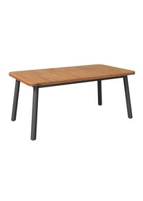 Ambia Garden Gartentisch , Akaziefarben , Holz, Metall , Akazie , massiv, Schichtholz , rechteckig , Rundrohr , 100x75x180 cm , FSC 100% , ausziehbar , Gartenm&ouml;bel, Gartentische, Gartentische ausziehbar