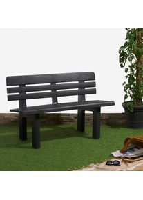 Gartenbank , Anthrazit , Kunststoff , 110x71x52 cm , Made in Italy , Gartenm&ouml;bel, Gartenb&auml;nke