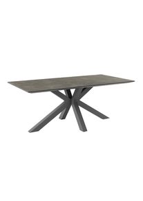 Ambia Garden Gartentisch , Anthrazit , Metall, Glas , rechteckig , eckig, X-Form , 200x75x100 cm , Gartenm&ouml;bel, Gartentische, Gartentische