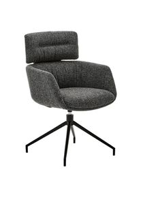 Dieter Knoll Collection Dieter Knoll Armlehnstuhl , Schwarz, Beige , Metall, Textil , Drehkreuz , 62x92x66 cm , Lederauswahl, Stoffauswahl, Sitzfl&auml;che 360&deg; drehbar , Esszimmer, St&uuml;hle, Polsterst&uuml;hle