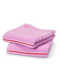 Tchibo - 2 linges de toilette premium - rose/rouge