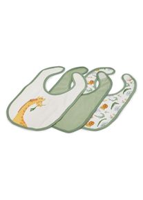 Tchibo - 3 bavoirs pour b&eacute;b&eacute; en coton avec des motifs d&rsquo;animaux - multiple/blanc