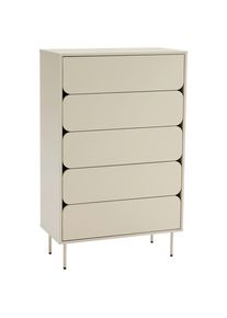 Xora Highboard , Seidengrau , Metall, Holzwerkstoff , 5 Schublade(n) Schubladen , 80x128x40 cm , Kleinm&ouml;bel, Kommoden, Highboards