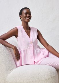 Gilet sans manches 100 % lin en rose, Taille 54, Couleur/Motif: rose cristal, bonprix