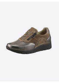Waldl&auml;ufer Witt Damen Sneaker f&uuml;r sehr kr&auml;ftige F&uuml;sse, beige, Gr&ouml;&szlig;e 5,5, 44% Veloursleder, 27% Textil, 26% Glattleder, 3% Nubukleder