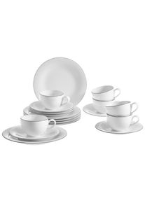 Villeroy & Boch Villeroy & Boch Kaffeeset , Grau, Weiss , Keramik , 18-teilig , 250 ml,250 ml , Geschirr, Geschirr-Sets, Kaffeeservice