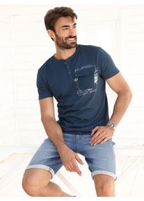 Catamaran Witt Herren Kurzarmshirt mit Henley-Ausschnitt, dunkelblau, Gr&ouml;&szlig;e 44/46, 100% Baumwolle