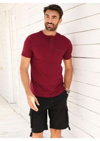 Catamaran Witt Herren Kurzarmshirt mit Henley-Ausschnitt, kirsche, Gr&ouml;&szlig;e 56/58, 100% Baumwolle