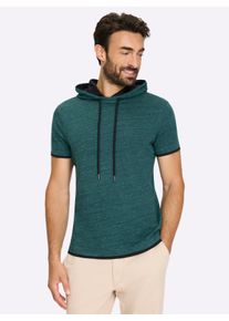 Catamaran Witt Herren Kapuzenshirt in Melange-Optik, petrol-mint-meliert, Gr&ouml;&szlig;e 60/62, 95% Baumwolle, 5% Polyester