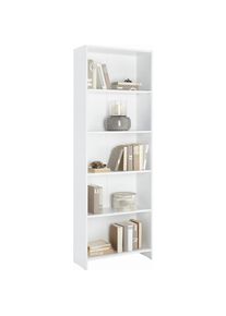 Livetastic Regal , Weiss , Holzwerkstoff , 4 F&auml;cher , 60x175x24 cm , Made in EU , stehend , Wohnzimmer, Regale, B&uuml;cherregale