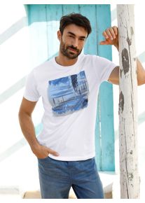 Catamaran Witt Herren T-Shirt mit Front-Print, wei&szlig;-bedruckt, Gr&ouml;&szlig;e 44/46, 100% Baumwolle