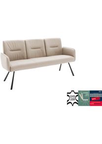 MCA furniture, MCA furniture Sitzbank &raquo;Delane&laquo; 1 Stk. tlg. Taschenfederkern, Lehnenkippfunktion, Armlehnen, beweglicher R&uuml;cken, creme, schwarz, Leder,