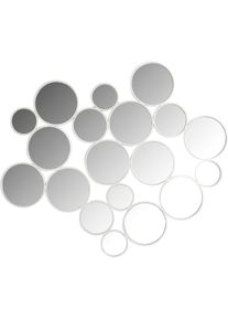 Goodproduct, GOODproduct Dekospiegel &raquo;Malisa&laquo; Wandspiegel aus 19 Elementen, modern, glamour&ouml;s, wei&szlig;, Metall, B/H/T: 121 cm x 110 cm x 2 cm