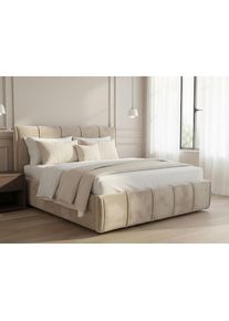 Goodproduct, GOODproduct Polsterbett &raquo;EVELLINA in der Gr&ouml;sse 180x200 cm, mit Fellimitat bezogen&laquo; wahlweise mit Lattenrost und King-Matratze (28cm), 