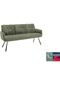 MCA furniture, MCA furniture Sitzbank &raquo;Delane&laquo; 1 Stk. tlg. Taschenfederkern, Lehnenkippfunktion, Armlehnen, beweglicher R&uuml;cken, olive, schwarz, Metall