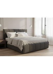 Goodproduct, GOODproduct Polsterbett &raquo;EVELLINA in der Gr&ouml;sse 180x200 cm, mit Fellimitat bezogen&laquo; wahlweise mit Lattenrost und King-Matratze (28cm), 