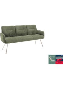 MCA furniture, MCA furniture Sitzbank &raquo;Delane&laquo; 1 Stk. tlg. Taschenfederkern, Lehnenkippfunktion, Armlehnen, beweglicher R&uuml;cken, olive, edelstahlfarben