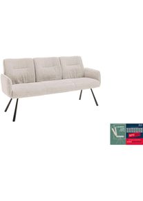 MCA furniture, MCA furniture Sitzbank &raquo;Delane&laquo; 1 Stk. tlg. Taschenfederkern, Lehnenkippfunktion, Armlehnen, beweglicher R&uuml;cken, creme, schwarz, Metall