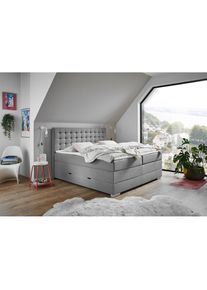 Inosign, Inosign Boxbett &raquo;Keeva inkl. Bettkasten&laquo; erh&auml;ltlich in der Breite 180x200cm, grau, Stoffbezug Nordic (100% Polyester), Webstoff