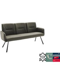 MCA furniture, MCA furniture Sitzbank &raquo;Delane&laquo; 1 Stk. tlg. Taschenfederkern, Lehnenkippfunktion, Armlehnen, beweglicher R&uuml;cken, olive, schwarz, Leder,