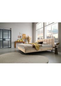 ATLANTIC HOME COLLECTION, ATLANTIC HOME COLLECTION Polsterbett gepolsterter Plattformbettrahmen, creme, 100% PES, Chenille
