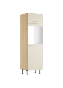 Kochstation, KOCHSTATION Backofen/K&uuml;hlumbauschrank &raquo;KS-Lucy&laquo; Breite 60 cm, mit 1 T&uuml;r, 1 Klappe, Soft-Close, h&ouml;henverstellbare F&uuml;sse, stain, eiche hell